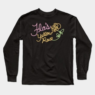 Flo's Yellow Rose - Neon Sign Long Sleeve T-Shirt